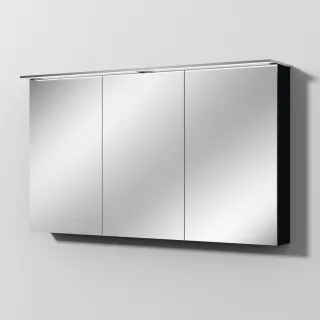 Sanipa Reflection Spiegelschrank MALTE 130 mit LED-Aufsatzleuchte, Schwarz-Matt SD15708