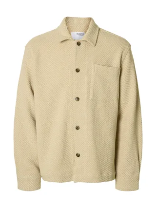 SELECTED MEN - SLHREGFRED STRUCTURED OVERSHIRT egret - Gr. - XL