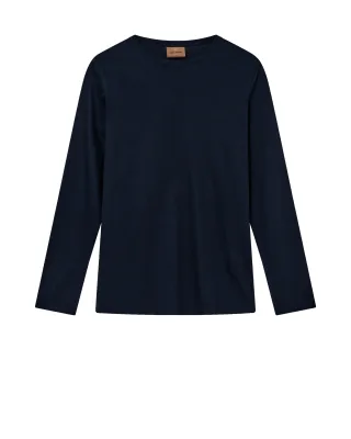 mos mosh gallery - MMGPerry LS O-Neck Tee navy - Gr. - S