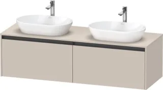 Duravit Ketho.2 Konsolenwaschtischunterbau wandhängend Taupe Matt 1600x550x459 mm - K24889B91910000 K24889B91910000