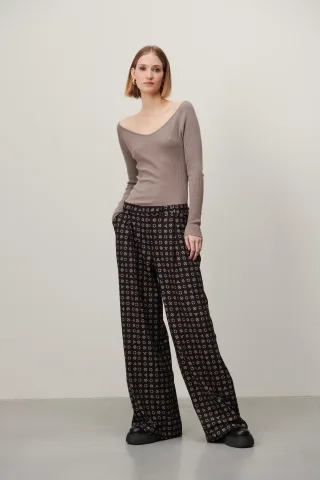 Jane Lushka - Marga Pants black beige - Gr. - S