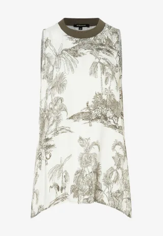 MORE & MORE - Blusentop mit Dschungel-Print braun - Gr. - 42