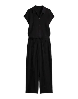Opus - Relaxed Jumpsuit - Melti polo schwarz - Gr. - 34