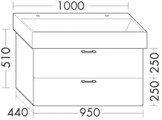 Burgbad Waschtischunterschrank Sys30 PG4 Sana 510x950x440 Eiche Tabak, WUJE095F3448 WUJE095F3448
