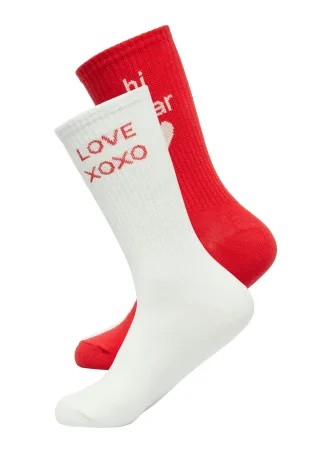 comma - Socken weiß|rot - Gr. - 40.5