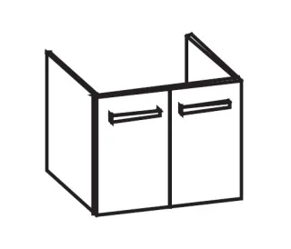Artiqua 414 Waschtischunterschrank für Avento 415865, 415866 Anthrazit Hochglanz, 414-WU2T-V126-7015 414-WU2T-V126-7015-51