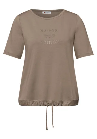 Street One - Shirt mit Print braun - Gr. - 36