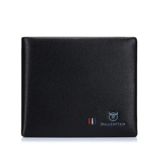 BULLCAPTAIN Men Black Soft Genuine Leather Wallets Business Casual Bifold Card Holder Purse Birthday Gifts for Father Hu