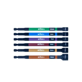 Wiha Farbcodiertes Steckschlüssel Set magnetisch, 150 mm 6-teilges Set 1/4 zoll - 47035