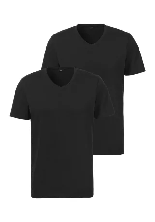 s.Oliver LM s.Oliv V-Shirt 2x 2x schwarz - Gr. - S