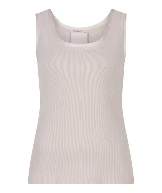 Esqualo - Rippen-Tanktop beige - Gr. - S
