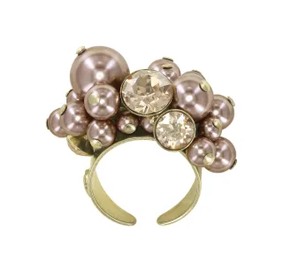 konplott - Ring - Pearl Shadow beige/gold