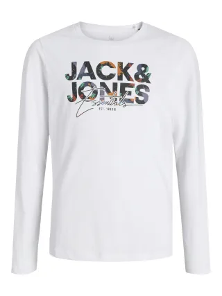 JACK&JONES - JJGEPLAS TEE LS CREW NECK JNR white - Gr. - 152