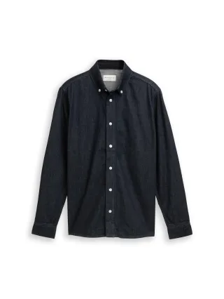 Tom Tailor - Regular Fit Jeanshemd rinsed blue denim - Gr. - M