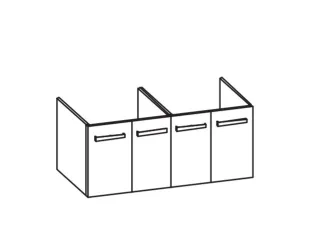 Artiqua 412 Waschtischunterschrank für Tonic II K0871, K0873, K0874, Anthrazit Glanz, 412-WU4T-I52-7 412-WU4T-I52-7065-51