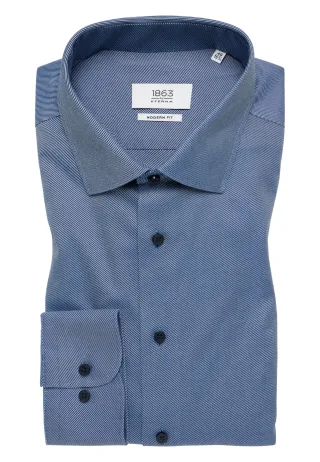 ETERNA - Hemd Twill Langarm rauchblau - Gr. - 44/Langarm - 65cm
