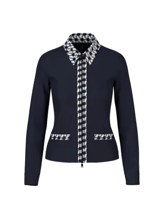 Marc Cain Sports - Jersey-Jacke mit Cube-Print-Details navy - Gr. - 38