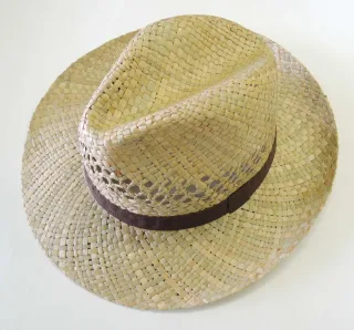 COMMANDER Finest Clothing - Strohhut mit Ripsband dry sand - Gr. - 56