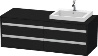 Duravit Ketho Konsolenwaschtischunterbau wandhängend Eiche Schwarz Matt 1400x550x496 mm - KT6757R161 KT6757R1616