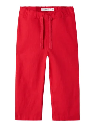 NAME IT - NMFFALINNEN STRAIGHT PANT chinese red - Gr. - 122