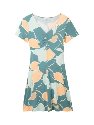 Tom Tailor - Jerseykleid abstract flower print - Gr. - 40