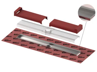Tece drainline-Evo Rinne mit WFA, 1200 mm befestigte Seal System Dichtmanschette, 601203 601203