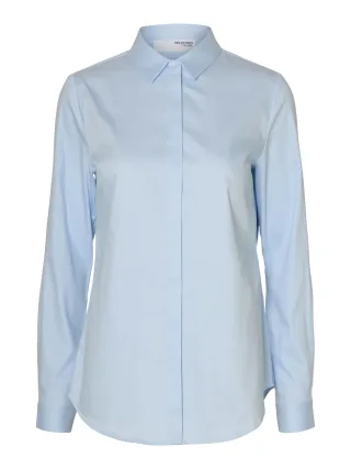 SELECTED WOMEN - SLWROMIE LS FITTED SHIRT NOOS Light Blue - Gr. - 42