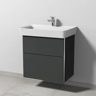 Sanipa 3way Waschtischunterbau zu Ideal Standard Connect Air Cube Waschtisch mit 2 Auszügen, Graphit BP6491B