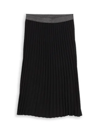Tom Tailor - Plissee Midi-Rock mit Glitzer-Detail schwarz - Gr. - 34