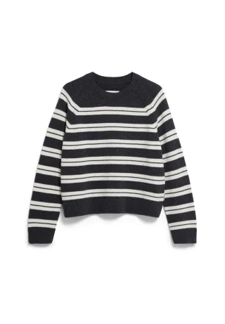 Armedangels - LILIRIAA FINE STRIPES steel melange-oatmilk - Gr. - XL
