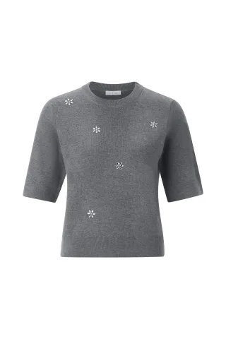 Rich & Royal - Crew-Neck Embellishment shadow grey - Gr. - S
