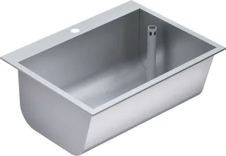 KWC Aquarotter Einlegewaschtrog, SIRIUS, Edelstahl, 670x281x520 mm, Ablauf rechts, Hahnloch, 2030045 2030045756
