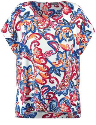 SAMOON - Blusenshirt mit Paisley-Print barberry red gemustert - Gr. - 46
