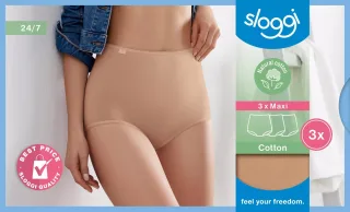 sloggi - sloggi 24/7 Cotton Maxi C3P brush - Gr. - 50