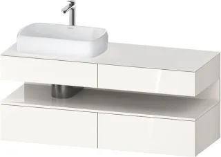 Duravit Qatego Konsolenwaschtischunterbau wandhängend Weiß Hochglanz 1400x550x600 mm - QA47650222200 QA4765022220010