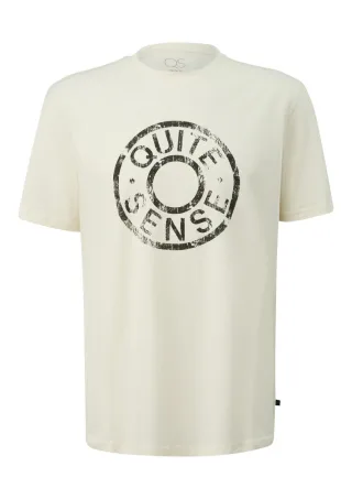 Q/S designed by - Basic Rundhals T-Shirt mit Frontdruck weiß - Gr. - XL