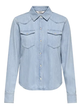 ONLY - ONLCHARLIZE LS DNM SHIRT AKM NOOS Light Blue Denim - Gr. - XS