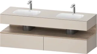 Duravit Qatego Einbauwaschtisch mit Konsolenwaschtischunterbau Taupe Matt 1600x550x600 mm - QA479705 QA4797055910000