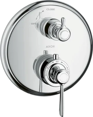 Hansgrohe Thermostat Unterputz Axor Montreux F-Set Hebelgriff chrom mit Absperrventil, 16801000 16801000