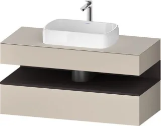Duravit Qatego Konsolenwaschtischunterbau wandhängend Taupe Supermatt 1200x550x600 mm - QA4732080830 QA4732080830000