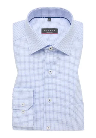 ETERNA - Hemd Twill Langarm blau - Gr. - 48/Langarm - 65cm