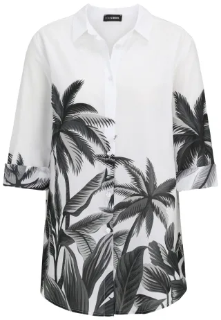 Doris Streich - Bluse weiß/schwarz - Gr. - 48
