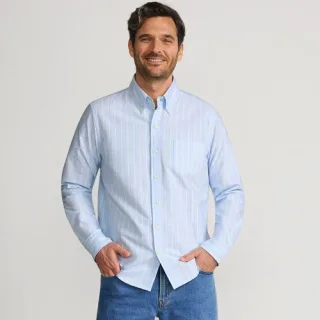 Oxfordhemd Sail Rigger, Tailored Fit, Herren,  Blau, Baumwolle, by Lands' End