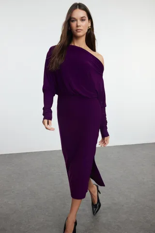 Damen Midi-Kleid, gerade geschnitten, lang, figurbetont, für Tag und Nacht
