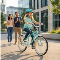 Actionbikes Motors Kinderfahrrad Kinder Fahrrad Cruiser 20 Zoll - ab 6 Jahre, 1 Gang, ohne Schaltung, (Reflektoren, Katzenaugen, Antirutschprofil, Klingel, Kettenschutz, 1-tlg., Trapez-Rahmen, V-Brake-Bremsen, max. Zuladung 40 kg), höhenverstellbares