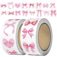 Bomiclss Aufkleber 1000 Stück rosa Schleifenaufkleber, ästhetische Vintage-Aufkleber, (süße Muster, selbstklebende), für Laptop, Telefon, Tagebuch, Reisegepäck, Geschenkdekoration