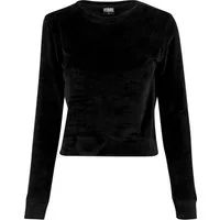 URBAN CLASSICS Sweatshirt Urban Classics Damen Ladies Short Velvet Crew (1-tlg)