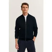 bugatti Sweatjacke Modern Fit mit Collegekragen und Reißverschluss