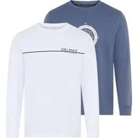 DELMAO Rundhalsshirt Neue Kollektion casual Stil, langarm, schmale Passform, mit Print