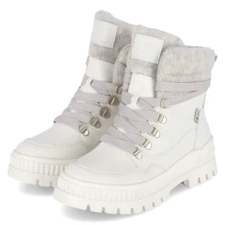 Rieker Winterboots - Gr. 37 - Weiß - Leder & Textil